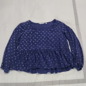 Candace Cameron Bure Navy Floral Women's Blouse